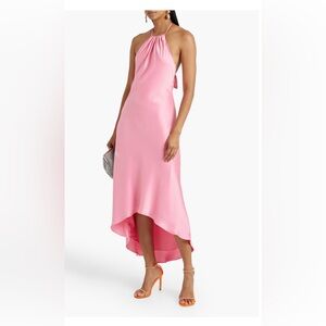 ALICE + OLIVIA Rayni bow-detailed satin halterneck maxi dress